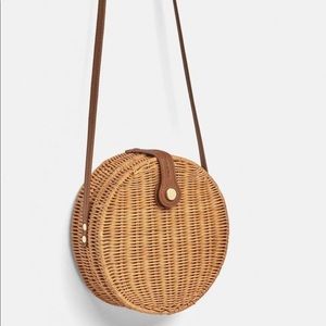 Zara Round Straw Purse